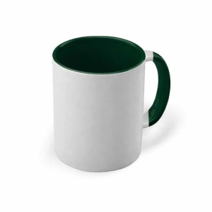 Cană ceramică alb/verde