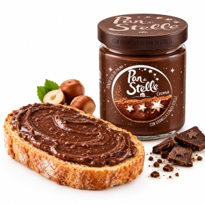 Cremă Tartinabilă de Alune de Pădure cu Cacao și Biscuiți Pan di Stelle 190gr
