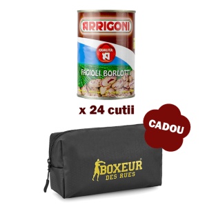 Pachet 24 Fasole Borlotti Arrigoni 400gr cu Beauty Case Boxeur des Rues