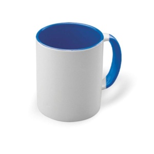 Cană ceramică alb/albastru