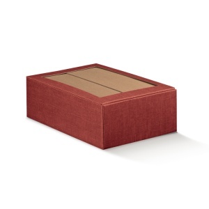 Cutie Cadou Bordo 35x21x10,5cm pentru 2 Sticle de Vin