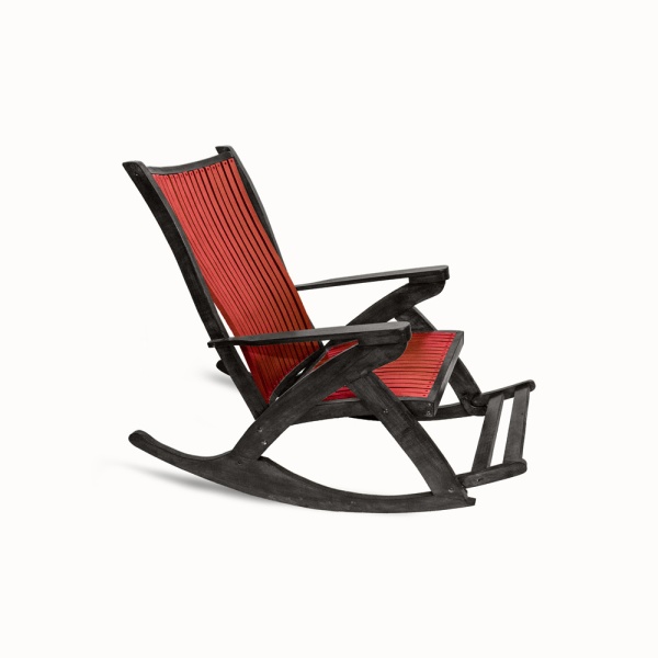 Scaun Balansoar Lemn Masiv Tania, vospit NEGRU + ROSU, 132 x 72 x 120 cm (Copy 1)