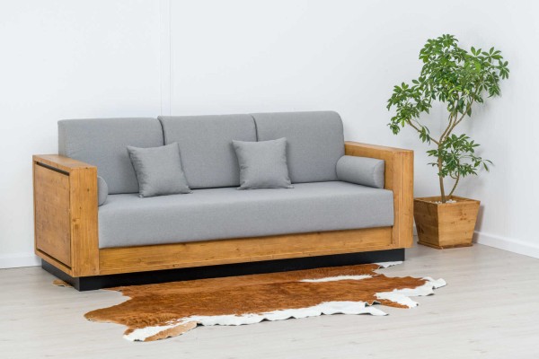 Canapea Lemn masiv Mexicana, model fix cu tapiterie, 220 x 83 x 70 cm
