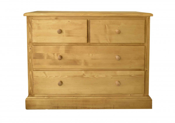 Comoda dormitor Valence cu 4 sertare, Lemn masiv, 120 x 48 x 90 cm