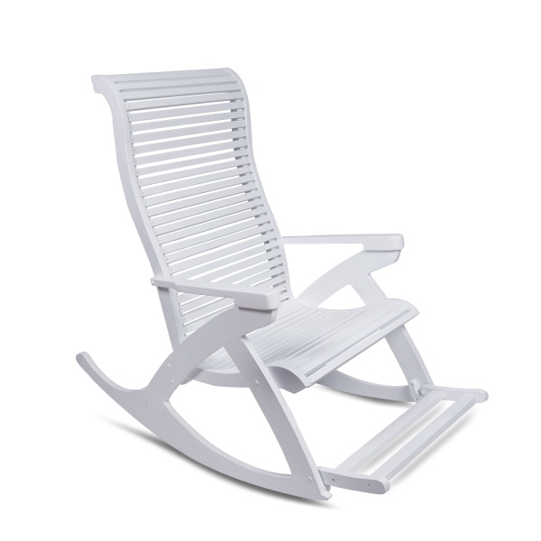 Scaun Balansoar Lemn Masiv Romina, vospit ALB, 132 x 72 x 120 cm