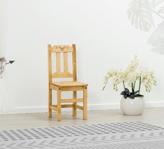 Scaun Rustic Love, Lemn masiv rustic, 40 x 42 x 91 cm