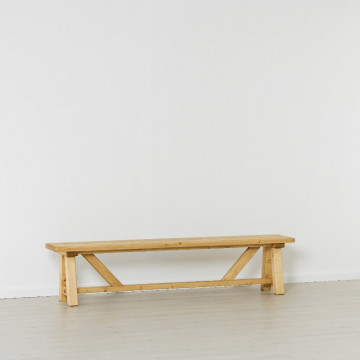 Bancuta Rustic Chalet, Lemn masiv rustic, 200 x 35 x 46 cm - Img 5