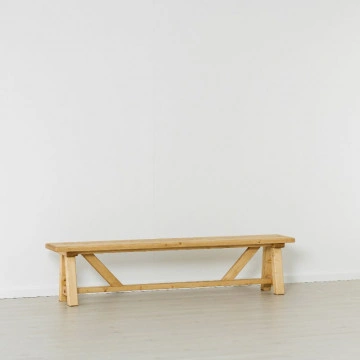 Bancuta Rustic Chalet, Lemn masiv rustic, 200 x 35 x 46 cm - Img 5