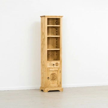 Biblioteca 1 usa si 1 sertar Rustic Chalet, Lemn masiv rustic, 52 x 38 x 200 cm - Img 6