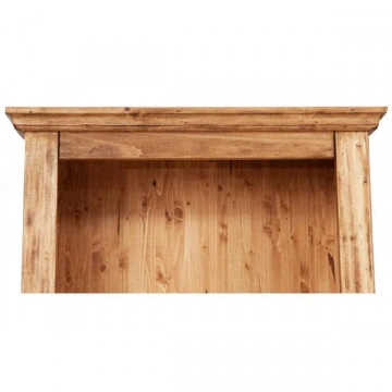 Biblioteca Dolce Toscana cu 4 etajere lemn masiv tei, natur antik, 79 x 38 x 211 cm - Img 5