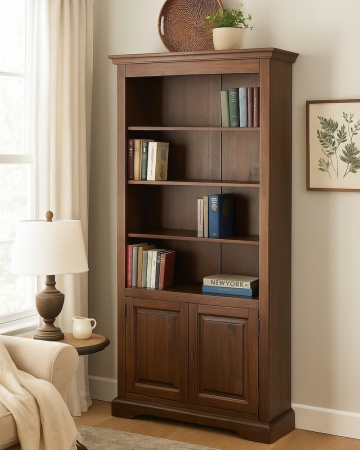 Biblioteca Dolce Toscana lemn masiv de tei nuc antik, 108 x 38 x 211 cm - Img 1
