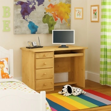 Birou Petru cu 4 sertare si 1 polita mobila, lemn masiv, 110 x 65 x 80 cm