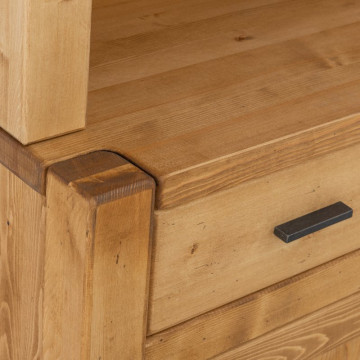 Bufet de bucatarie Ecuador 2 usi si 5 sertare, Lemn masiv rustic, 110 x 50/38 x 190 cm - Img 6