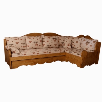 Coltar Rustic Cabana fix, model cu tapiterie, 280 x 165 x 90 cm - Img 3