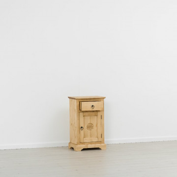 Comoda 1 usa si 1 sertar Ursul Carpatin, Lemn masiv rustic, 52 x 38 x 85 cm - Img 3