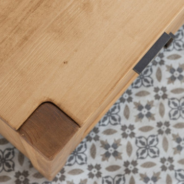 Comoda cu 3 sertare Ecuador, Lemn masiv rustic, 52 x 42 x 90 cm - Img 4