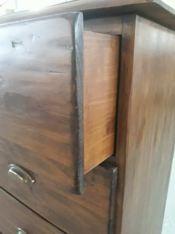 Comoda Dolce Toscana 4 sertare lemn masiv tei, nuc antik, 114 x 48 x 99 cm - Img 5