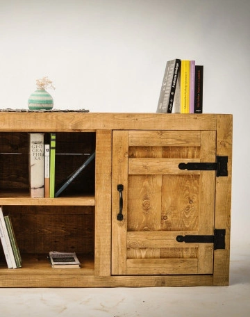 Comoda Equator, lemn masiv pin, 150 x 38 x 80 cm - Img 5