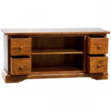 Comoda TV Dolce Toscana lemn masiv de tei, nuc antik, 129 x 40 x 60 cm - Img 2