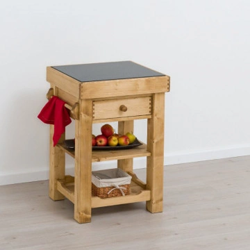 Corp etajera de bucatarie Cabana, 1 sertar, lemn masiv rustic, 62 x 50 x 85 cm - Img 2