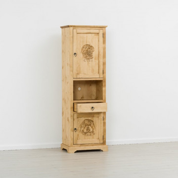 Dulap 2 usi si 1 sertar Ursul Carpatin, Lemn masiv rustic, 65 x 46 x 200 cm - Img 3