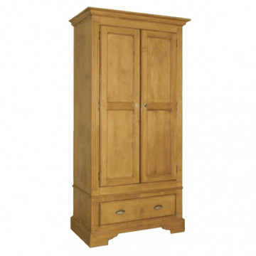 Dulap cu 2 usi si 1 sertar, 102 x 56 x 202 cm, lemn masiv - Img 2