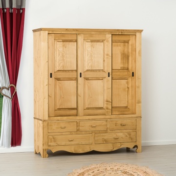 Dulap dormitor Rustic Cabana cu 3 usi culisante, 171 x 55 x 200 cm