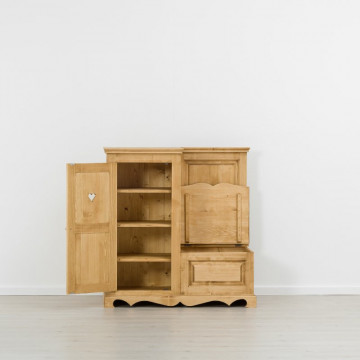 Dulap hol Cabana 1 usa si cufar lemn masiv rustic, 121 x 55 x 125 cm - Img 3