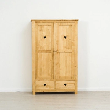 Dulap Rustic Floare de Colt cu 2 usi si 2 sertare, Lemn masiv 120 x 58 x 190 cm - Img 4