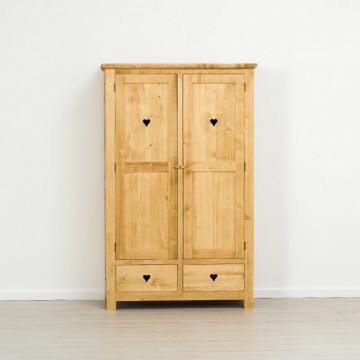 Dulap Rustic Love 2 usi si 2 sertare, Lemn masiv rustic, 120 x 58 x 190 cm - Img 4