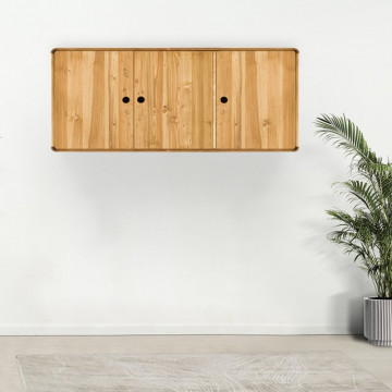 Dulap suspendat cu 3 usi Sahara, Lemn masiv rustic, 170 x 40 x 70 cm - Img 1