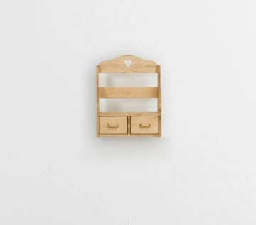 Etajera Cabana cu 2 sertare lemn masiv rustic, 62 x 21 x 77 cm - Img 4