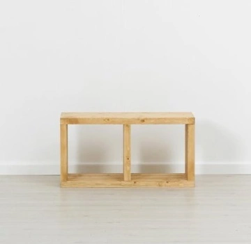 Etajera Cub Cabana cu 1 polita, lemn masiv rustic, 43 x 35 x 82 cm - Img 3