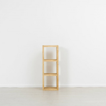 Etajera Cub Cabana cu 2 polite, lemn masiv rustic, 43 x 35 x 121 cm - Img 2