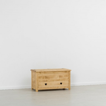 Lada zestre / Cufar Rustic Love cu 1 sertar, Lemn masiv rustic, 100 x 50 x 55 cm - Img 4