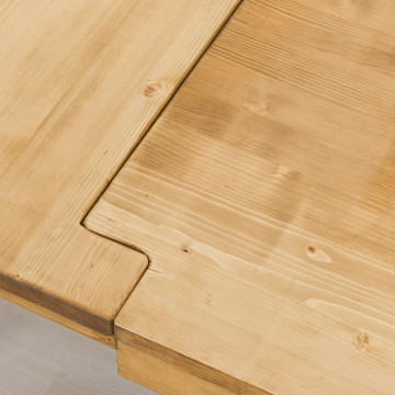 Masa cu 2 extensii laterale Ecuador, Lemn masiv rustic, 140/180/220 x 90 x 78 cm - Img 3