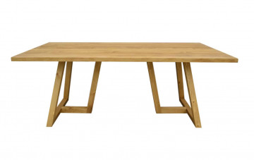Masa dining din lemn masiv Gloria, model D007, 200 x 100 x 75 cm - Img 2