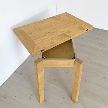 Masa extensibila Mara, platou culisant lemn masiv, 90/110 x 55 cm - Img 4