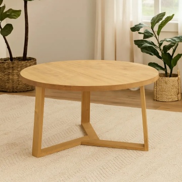 Masa rotunda lemn masiv Gloria, model D009, Ø 120 x H 76 cm