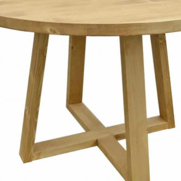 Masa rotunda lemn masiv Gloria, model D010, Ø 120 x H 76 cm - Img 3