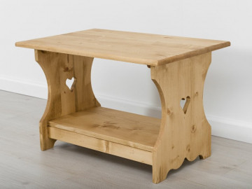Masuta de cafea Cabana Lemn masiv rustic, 70 x 45 x 45 cm - Img 2