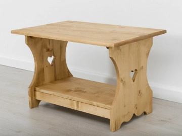 Masuta de cafea Cabana Lemn masiv rustic, 70 x 45 x 45 cm - Img 2