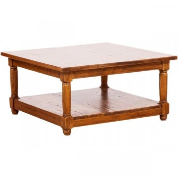 Masuta de cafea Dolce Toscana lemn masiv de tei, nuc antik, 90 x 90 x 45 cm