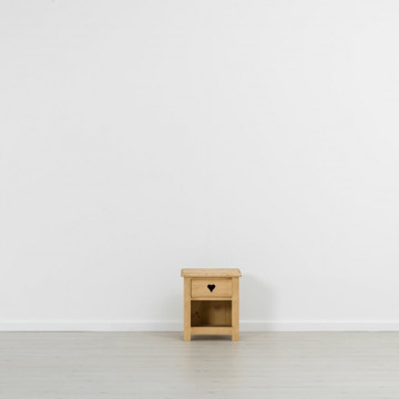 Noptiera Rustic Floare de Colt cu 1 sertar si nisa din Lemn Masiv 44 x 35 x 50 cm - Img 3