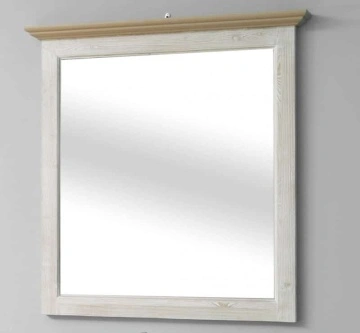 Oglinda lemn masiv pentru baie sau hol, 100 x 8 x 100 cm - Img 2