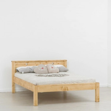 Pat dublu Rustic Floare de colt din Lemn masiv de 140 cm, 160 cm sau 180 x 200 cm - Img 3