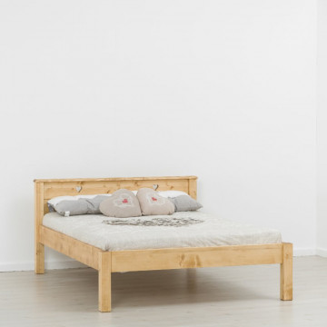 Pat dublu Rustic Love, Lemn masiv rustic, 140 cm, 160 cm sau 180 x 200 cm - Img 3