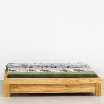 Pat lemn masiv dublu Colibri, fara tablie cap, Lemn masiv rustic, 140 cm, 160 cm sau 180 x 200 cm - Img 2