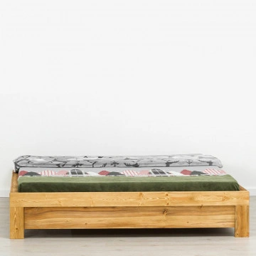 Pat lemn masiv dublu Colibri, fara tablie cap, Lemn masiv rustic, 140 cm, 160 cm sau 180 x 200 cm - Img 2