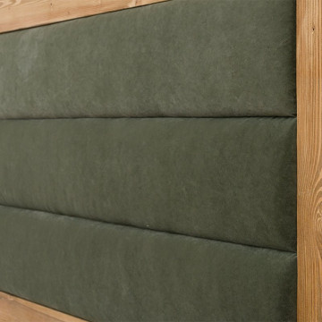 Pat tapitat simplu Colibri, Lemn masiv rustic, 90 x 200 cm - Img 3